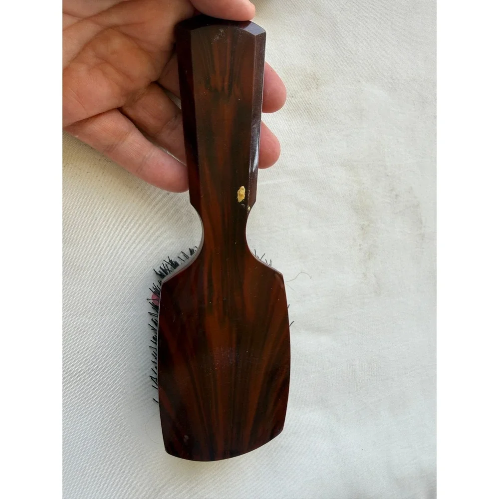 Vintage Fuller Brush Co Faux Tortoise Shell Boar Bristle Hair Brush Brown